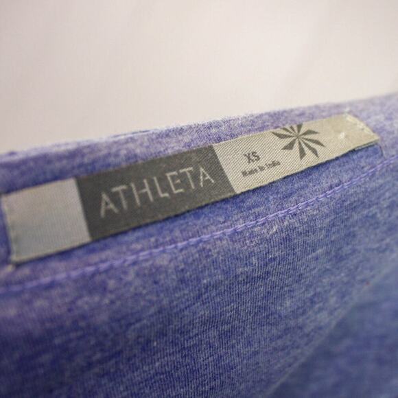 Athleta Mini Dress Empire Waist Ruched Long Sleeves Purple Floral XS - Picture 4 of 5